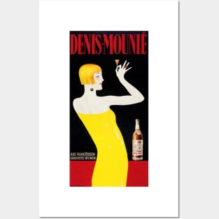 DENIS MOUNIE Vintage French Wines Alcoholic Art Deco Style Advertisement Posters and Art